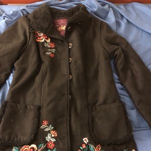 Coline Embroidered Floral Coat